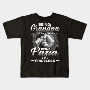 Being Grandpa Is An Honor Being Papa Is Priceless Funny Father's Day Gifts Kids T-Shirt